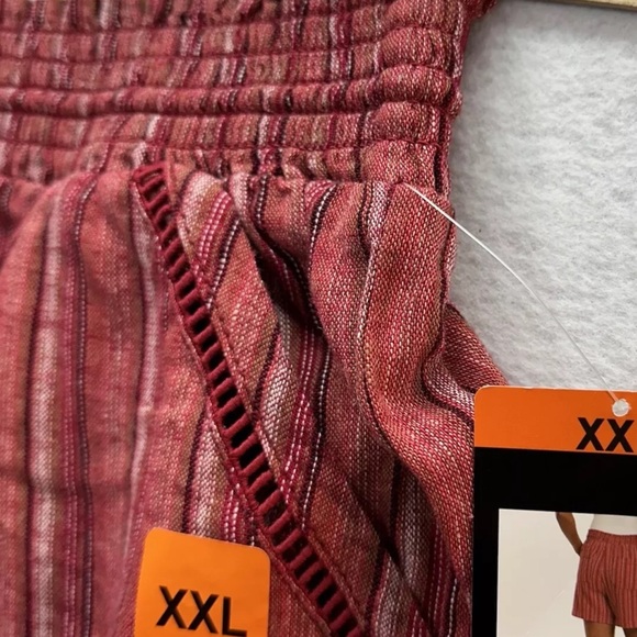 NWT Briggs RED Stripe Woman's Linen/Rayon 4-pocket Pull-on SHORTS ~ Size XXL - Picture 3 of 8